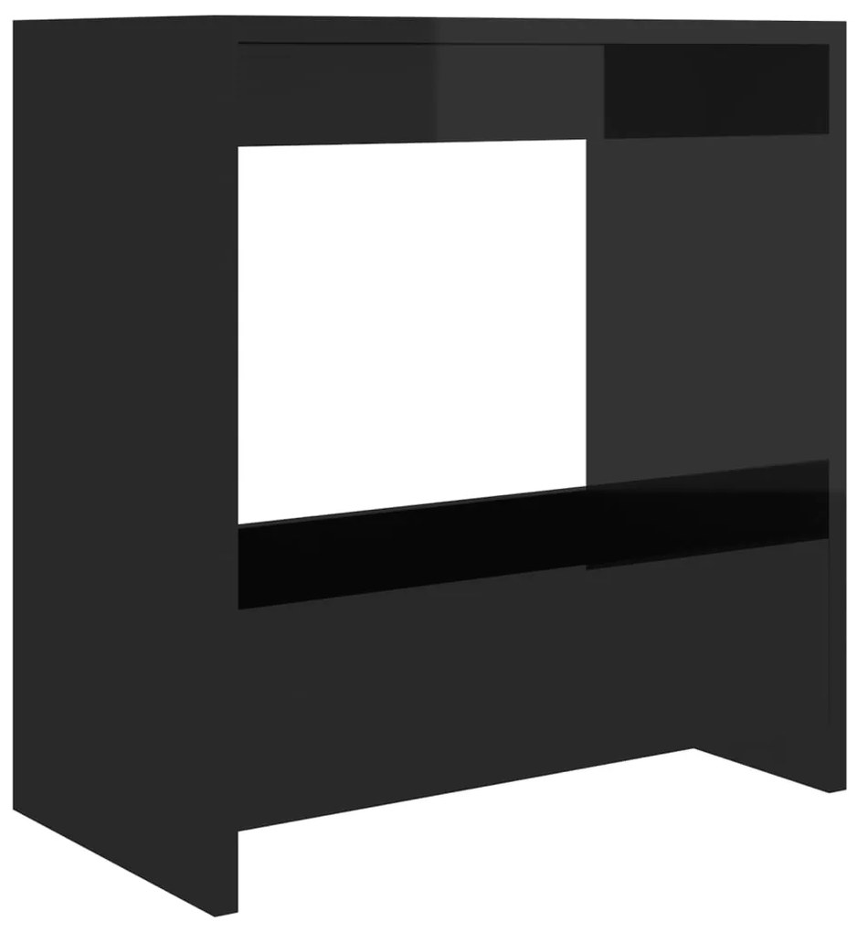 806694 vidaXL Masă laterală, negru extralucios, 50x26x50 cm, PAL