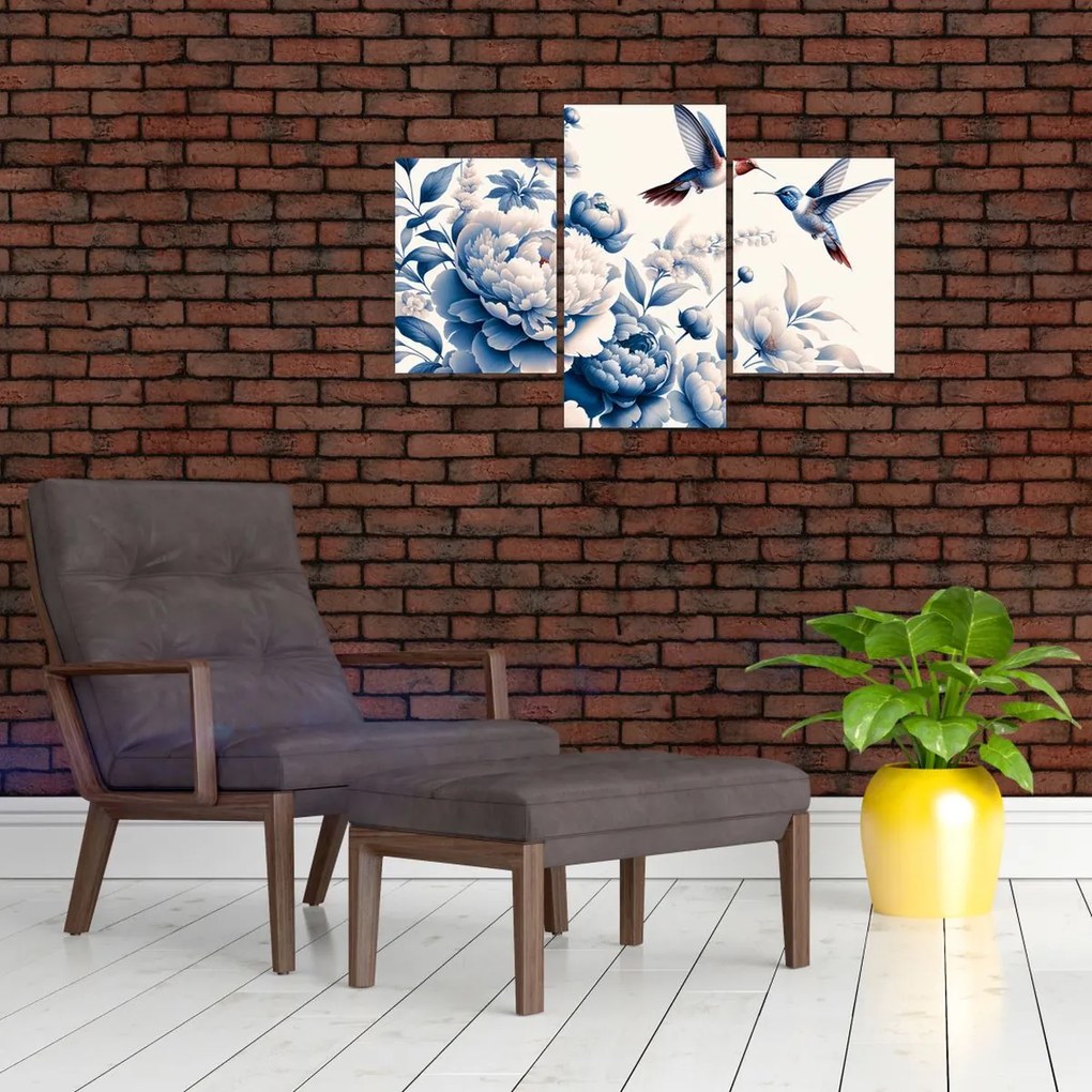 Tablou - Colibri deasupra florii (90x60 cm)