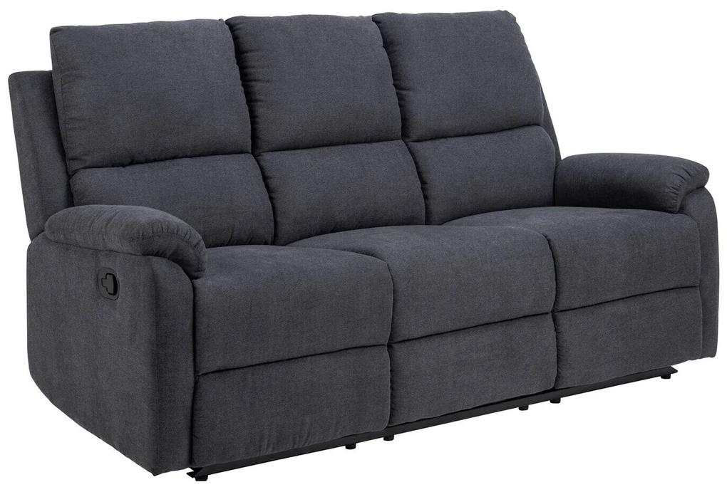 Sofa recliner Oakland 378101x190x90cm, 67 kg, Gri inchis, Tapiterie