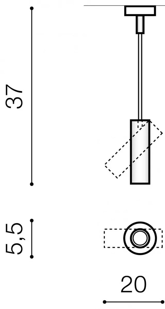 Spot directionabil cu brat, aplicat de tavan/plafon LENS ROUND negru/auriu