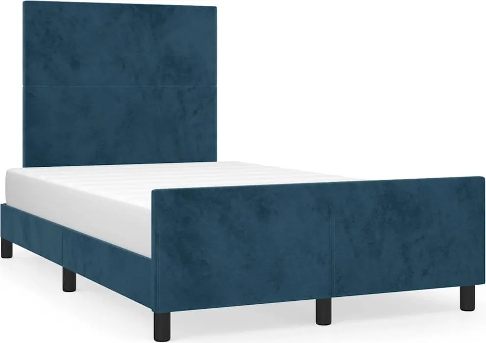 vidaXL Cadru de pat fără saltea albastru închis 120x190 cm catifea