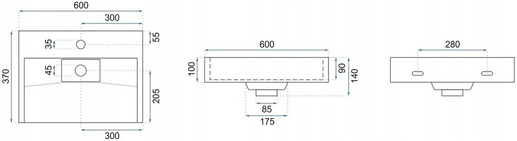 lavoar Baie din conglomerat GOYA 60cm + Cadru