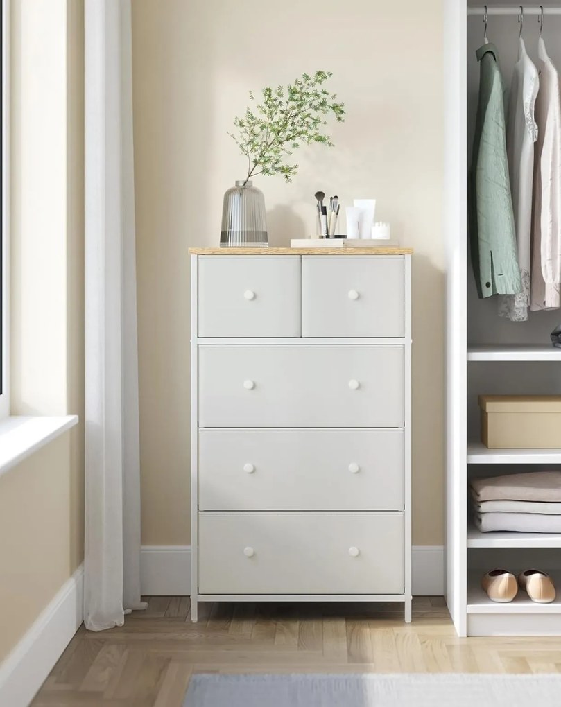 Comoda cu sertare HALLY 53x93 cm, stejar/alb