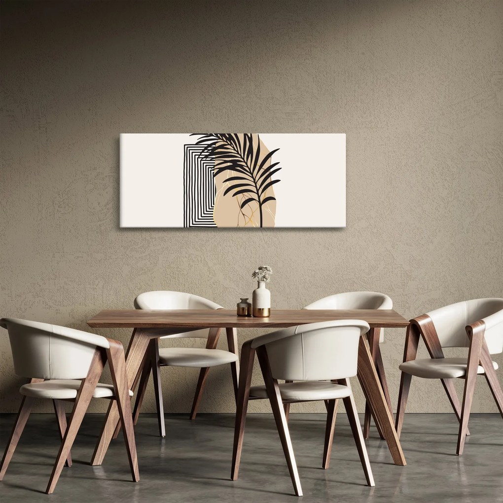 Tablou - Abstracție cu frunze tropicale N⁰3 (120x50 cm)