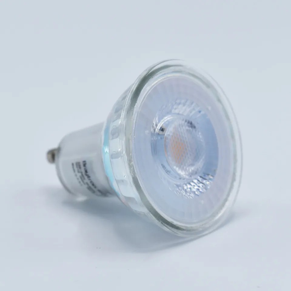 Bec LED Braytron, 4.8W(50W), GU10, 350 lm, lumina calda (2700K), semitransparent, clasa energetica F