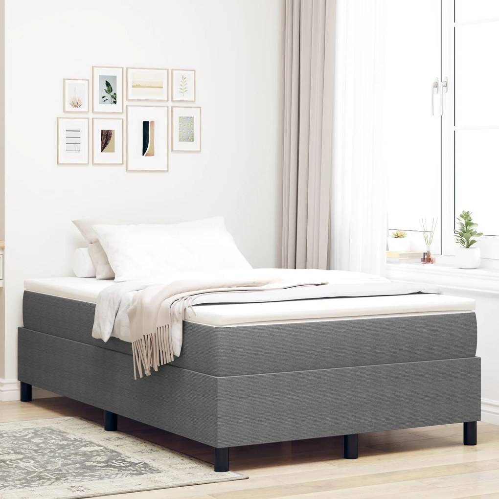 vidaXL Cadru de pat platformă Gri deschis 120 x 190 cm țesătură