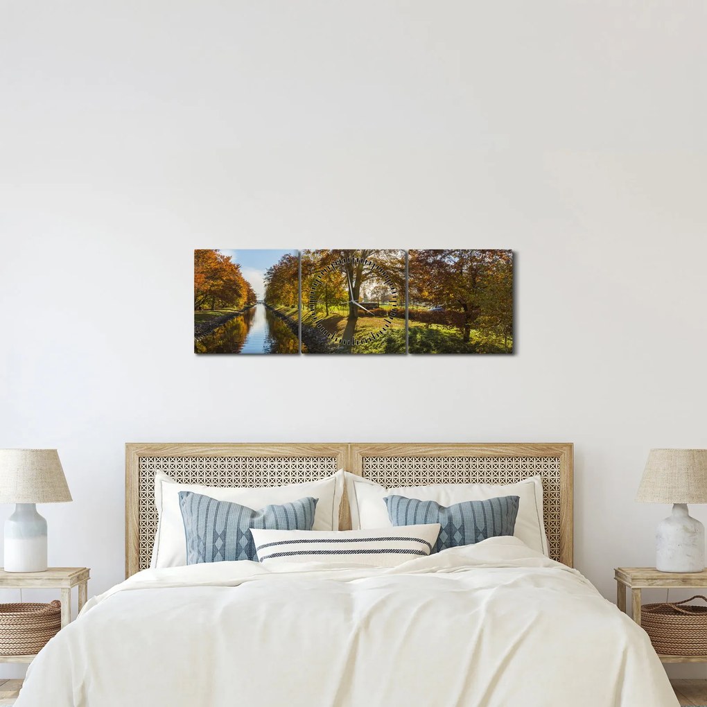 Tablou cu canal de apă (cu ceas) (90x30 cm)