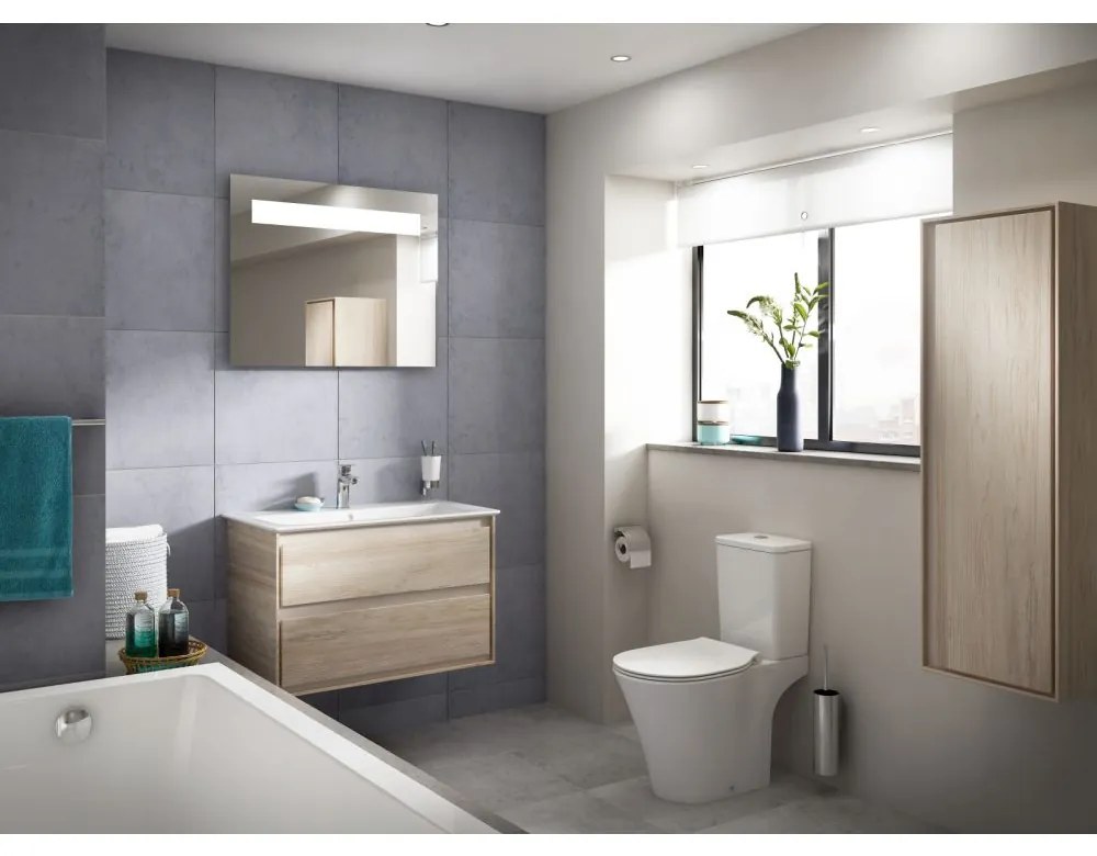 Vas wc stativ Ideal Standard Connect Air AquaBlade alb lucios cu rezervor si capac inclus