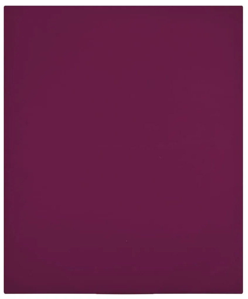 vidaXL Cearșaf de pat cu elastic, bordo, 160x200 cm, bumbac