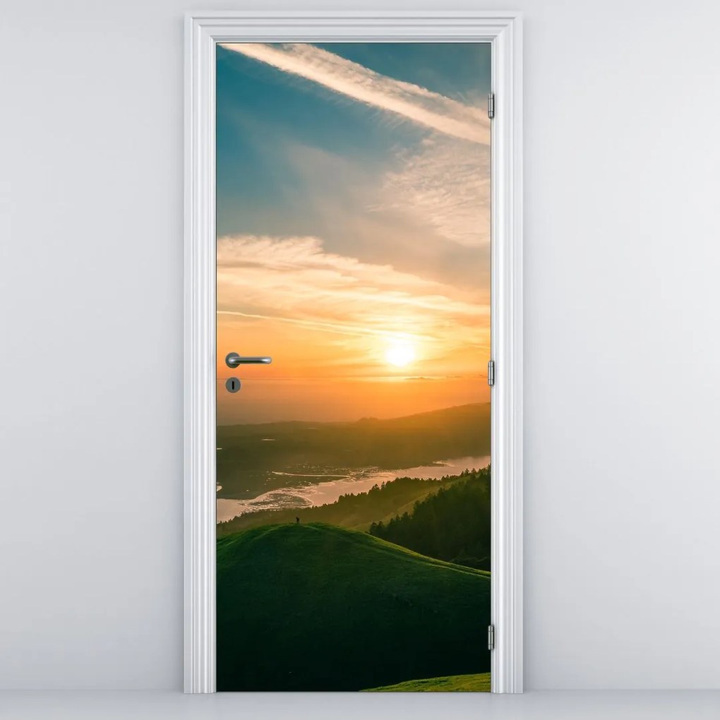 Fototapet pentru ușă - Răsărit de soare la mare (95x205cm)