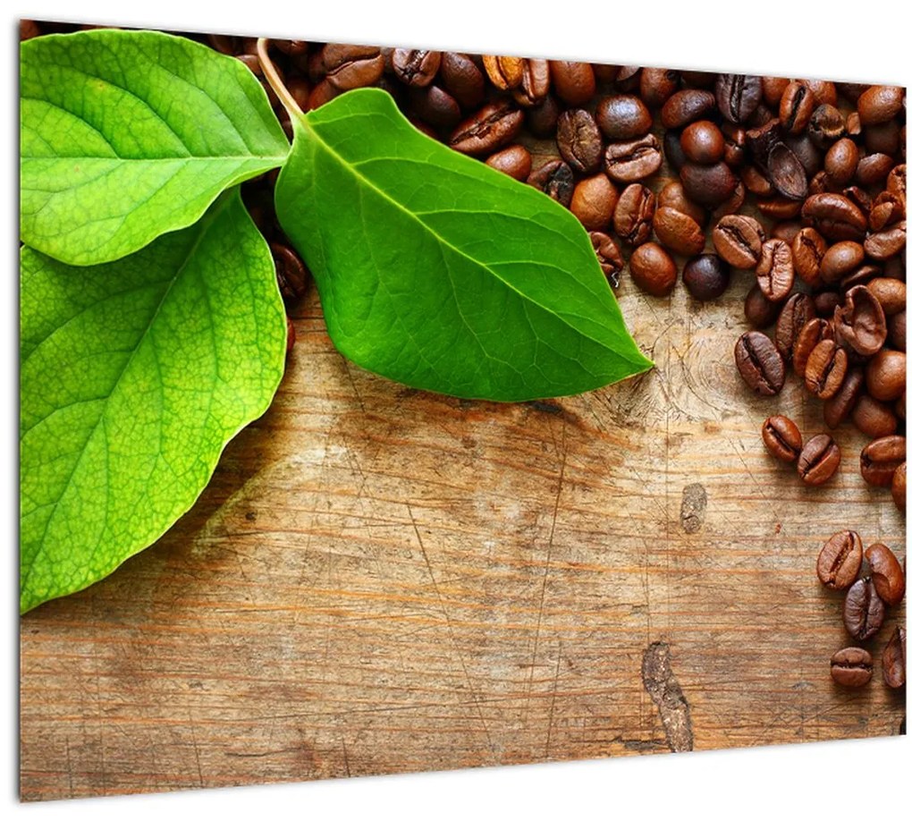 Tablou pe sticlă - Cafea (70x50 cm)