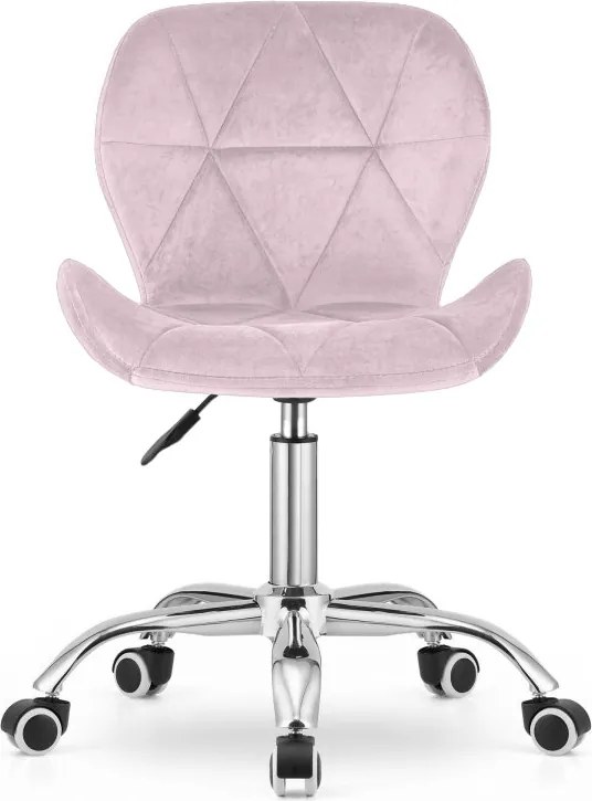 OFERTA Scaun de birou roz pudra AVOLA VELVET II. calitate