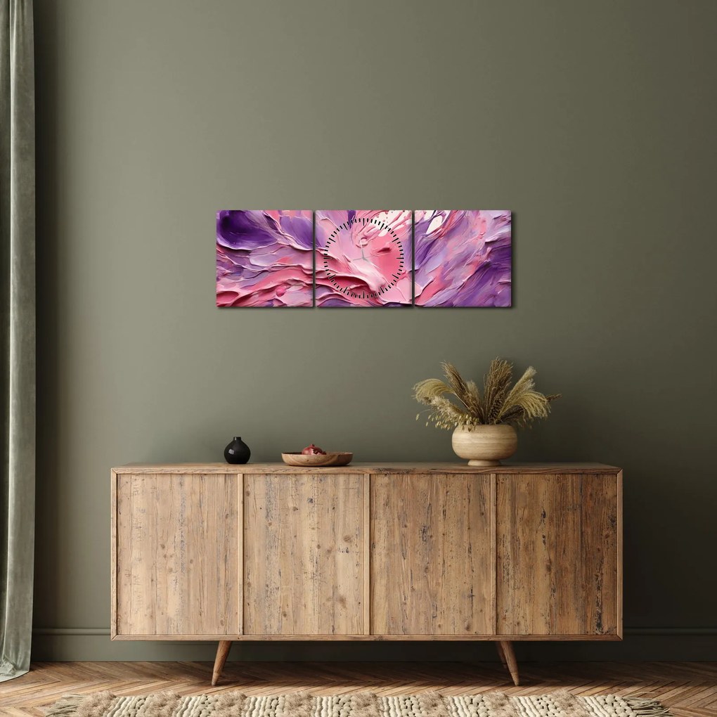 Tablou - Abstracție romantică (cu ceas) (90x30 cm)