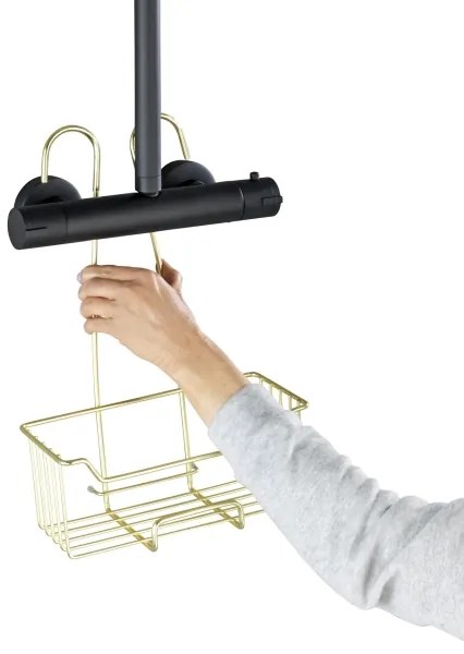 WENKO 25937100 - Coș de duș MILO 25x36 cm, inox/auriu/transparent