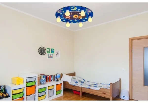 Plafonieră pentru copii LUCCA, 6x E27, 24W, 230V, albastră