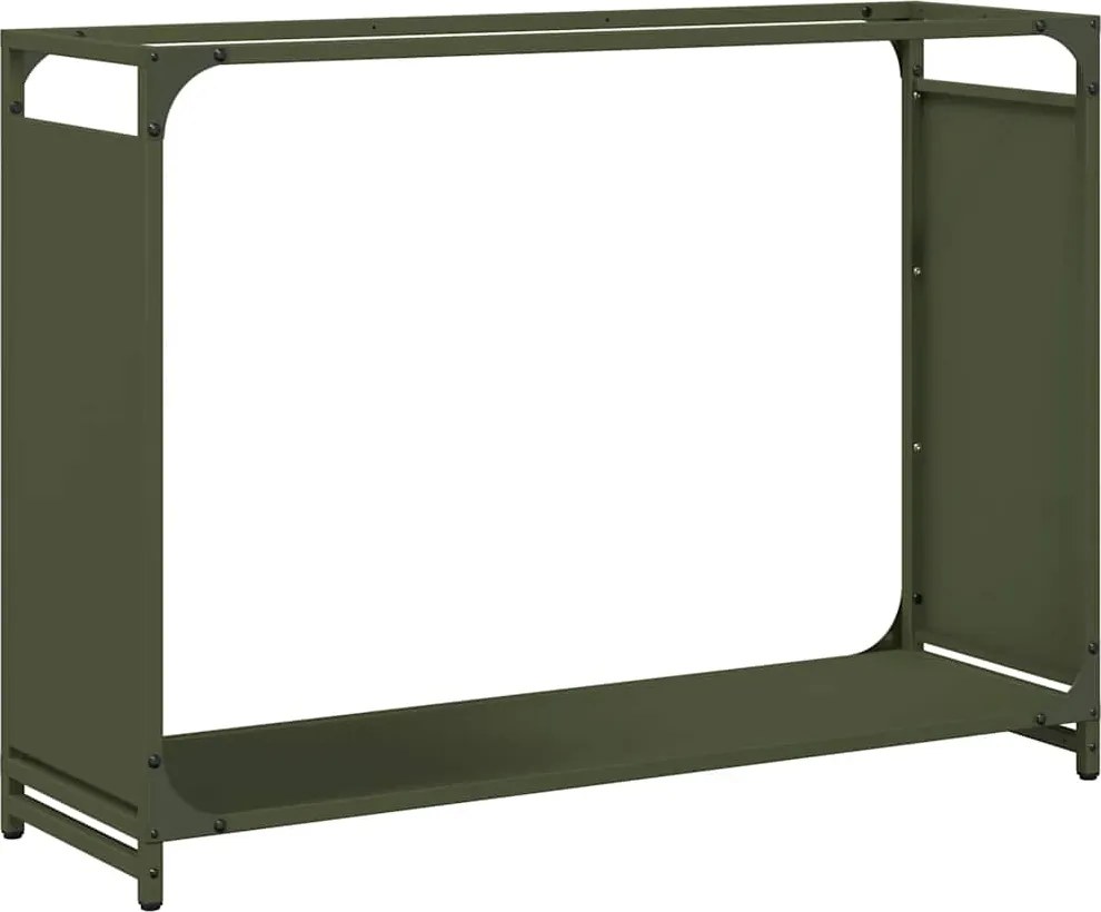 vidaXL Suport pentru lemne de foc Verde măsline Oțel laminat la rece