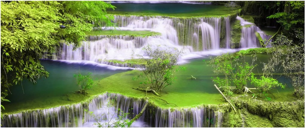Tablou - Cascada Huay Mae Khamin, Kanchanaburi, Thailanda (120x50 cm)