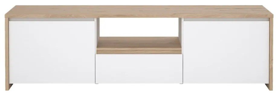 Comodă TV albă-în culoare naturală cu aspect de lemn de stejar 179x52x48 cm Next – Tvilum