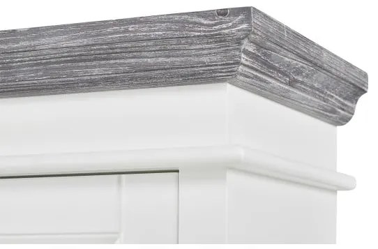 Vitrina Cu 2 Usi Si 2 Sertare Cabana Alb Si Antracite, 100 Cm