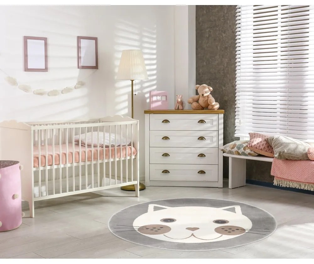 Covor pentru copii gri ø 100 cm Soft – FD