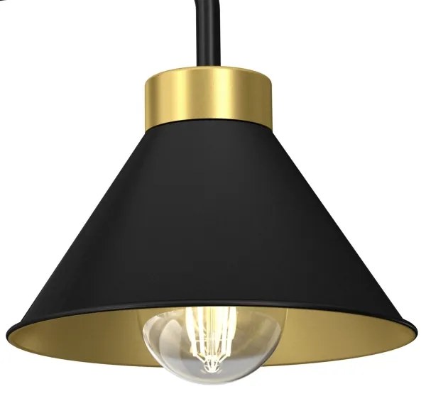 Lampă de perete DEMET 1xE27/60W/230V neagră/aurie