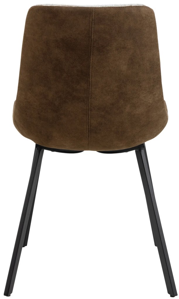 MAZZONI EXPORT IDA Crem și Maro (material Monza 90/Preston 22) - SCAUN TAPIȚAT BOUCLÉ MODERN PENTRU SALON/SUFRAGERIE LOFT