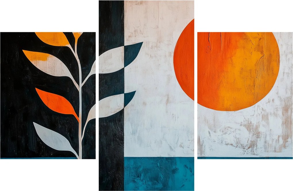 Tablou - Abstracție cu plantă și soare (90x60 cm)