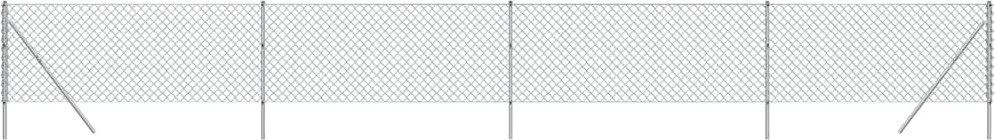 vidaXL Gard de plasă de sârmă, argintiu, 1x10 m