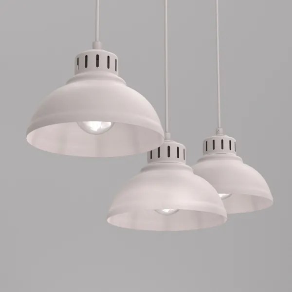 Lampă suspendată SVEN cu cablu, 3xE27/15W/230V, crem