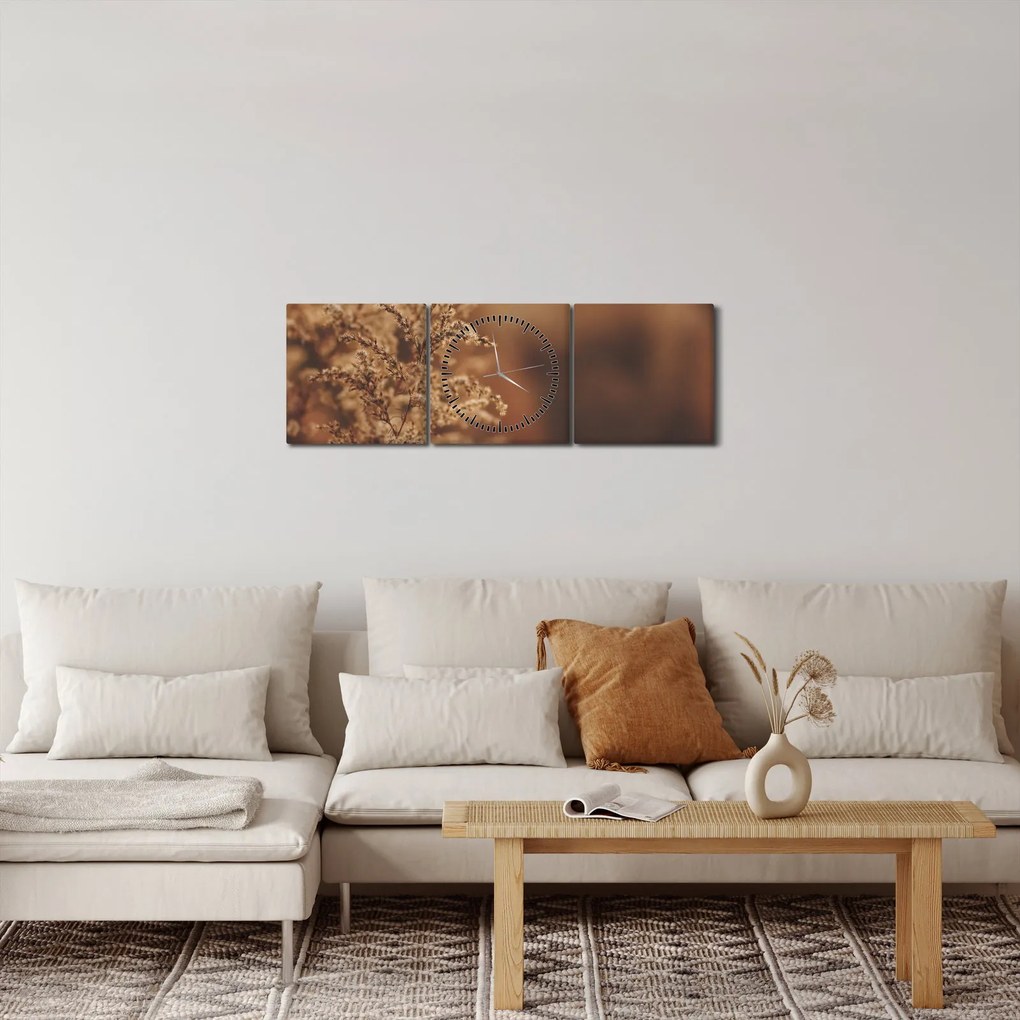Tablou - Iarba înflorită (cu ceas) (90x30 cm)