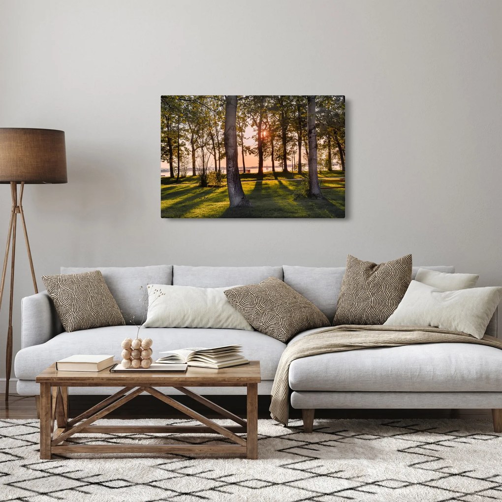 Tablou cu pomi lângă lac (90x60 cm)
