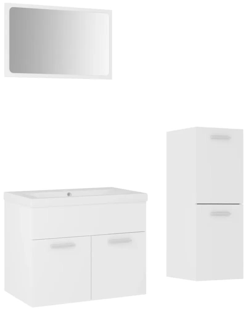3071180 vidaXL Set mobilier de baie, alb, lemn prelucrat