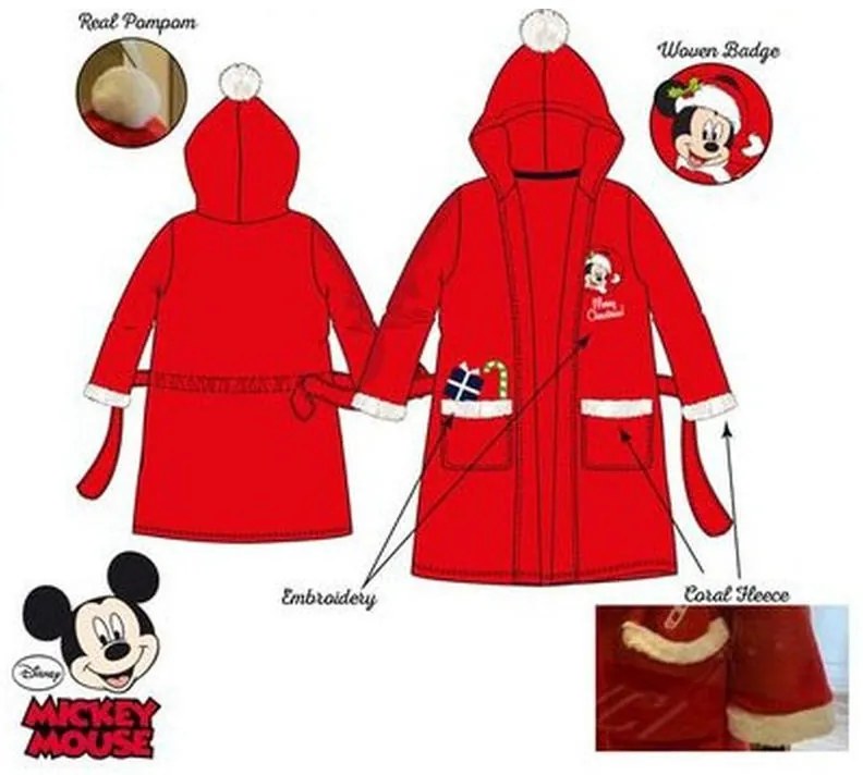 Disney Mickey Halat de baie de Crăciun pentru copii 3 ani