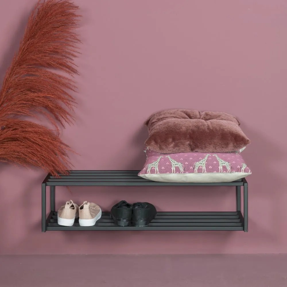 Pantofar negru suspendat din metal 78x20,5x30,5 cm School – Spinder Design