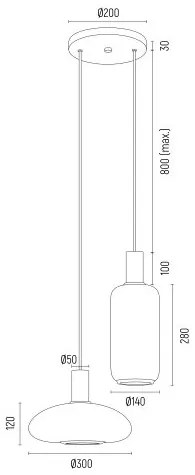 Lustra cu 2 pendule design modern SAGUNTO, negru