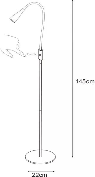 Lampadar LED dimabil Lucide 18756/03/30 ZOZY LED/4W/230V negru