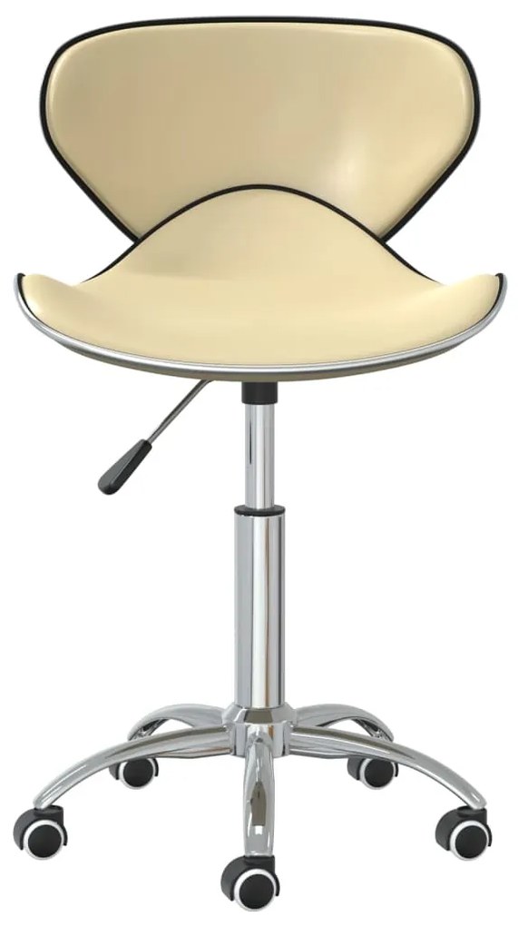 3088609 vidaXL Scaune de sufragerie pivotante 4 buc. crem piele artificială