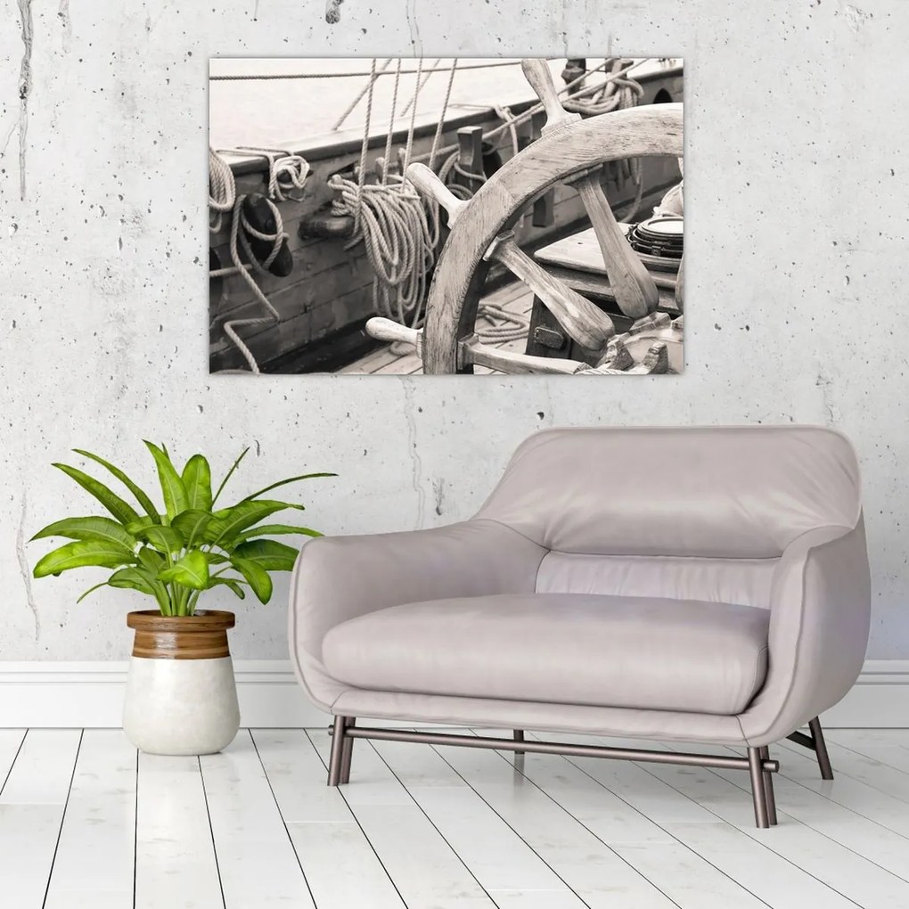 Tablou - Cârma de barcă cu vele (90x60 cm)