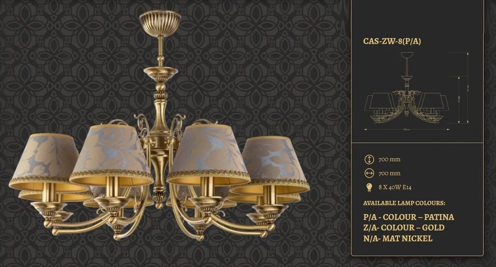 Candelabru 8 brate design clasic realizat manual CASAMIA
