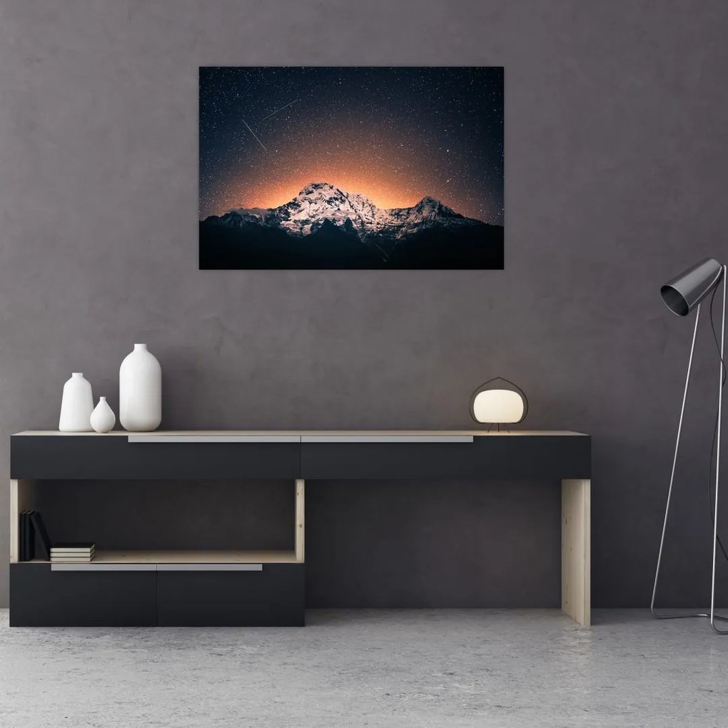 Tablou cu cerul nocturn și munți (90x60 cm)