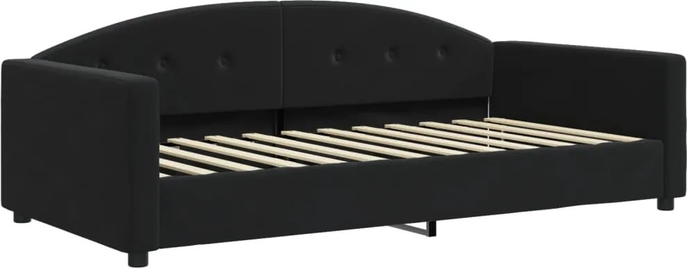 vidaXL Pat de zi, negru, 100x200 cm, catifea