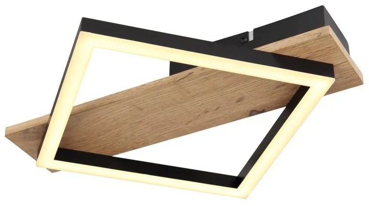 Plafoniera LED design industrial Lea negru, maro 40cm