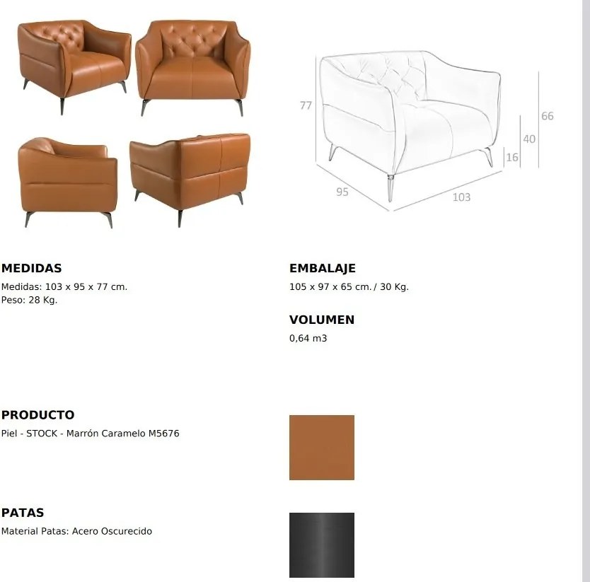 Fotoliu din piele naturala capitonata Cowhide leather brown