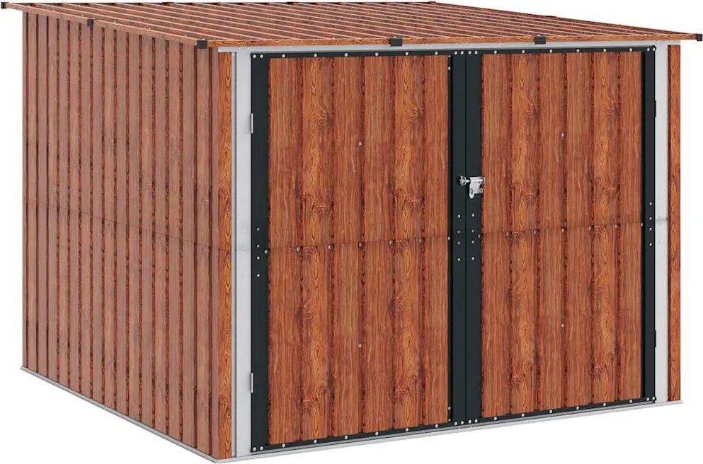 vidaXL Shed pentru biciclete 3 pcs Maro 215 x 206 x 157 cm Metal