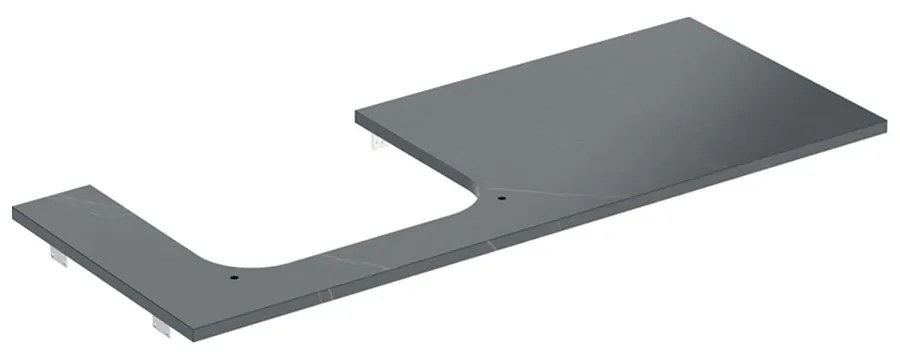 Blat pentru lavoar Geberit One cu decupaj stanga 120 cm tip marmura neagra