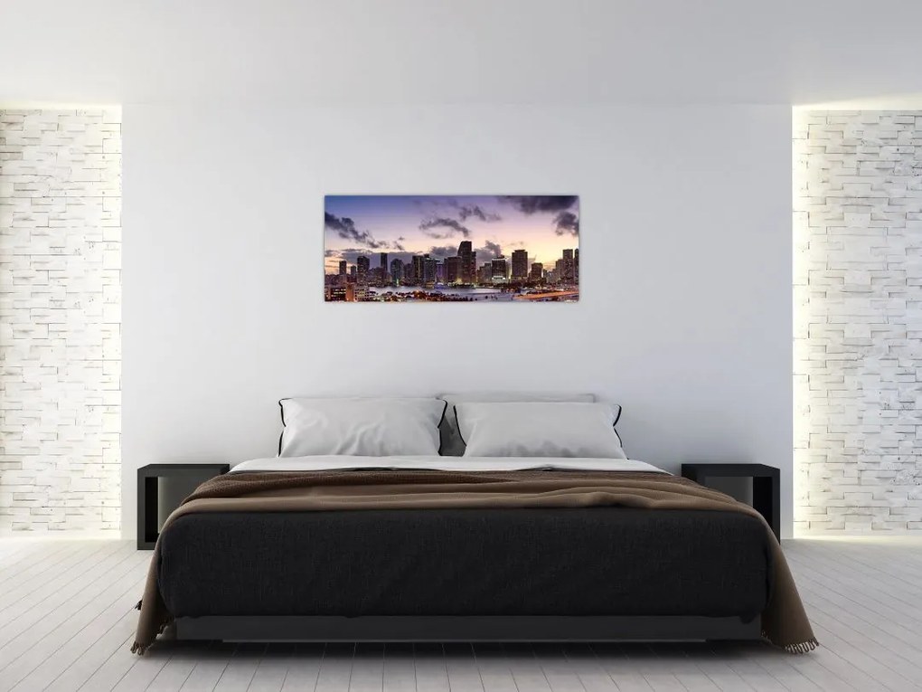 Tablou cu - metropolă cu zgârăie nori (120x50 cm)
