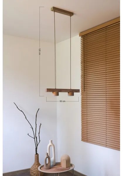 Duolla - Lustra suspendată pe cablu IRONLINE 2xGX53/3W/230V pin/stejar/bej