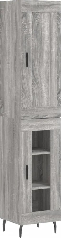 vidaXL Dulap înalt, gri sonoma, 34,5x34x180 cm, lemn prelucrat
