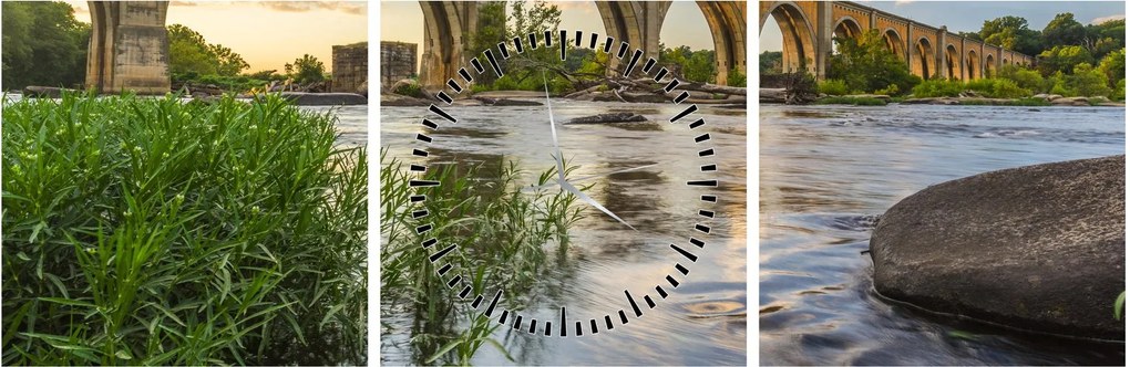 Tablou - Podul de cale ferată Richmond (cu ceas) (90x30 cm)