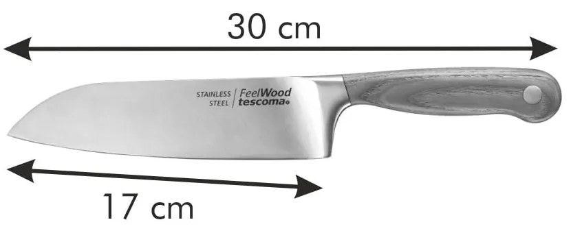 Cuțit din oțel inoxidabil santoku Feelwood – Tescoma